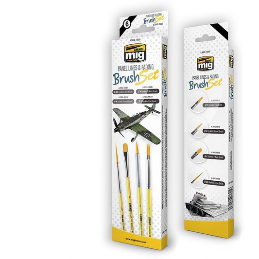 A.MIG-7605 Panel Lines and Fading Brush Set MIG Brushes Ammo by MIG   