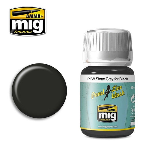 A.Mig-1615 Plw Stone Grey For Black MIG Weathering Ammo by MIG   