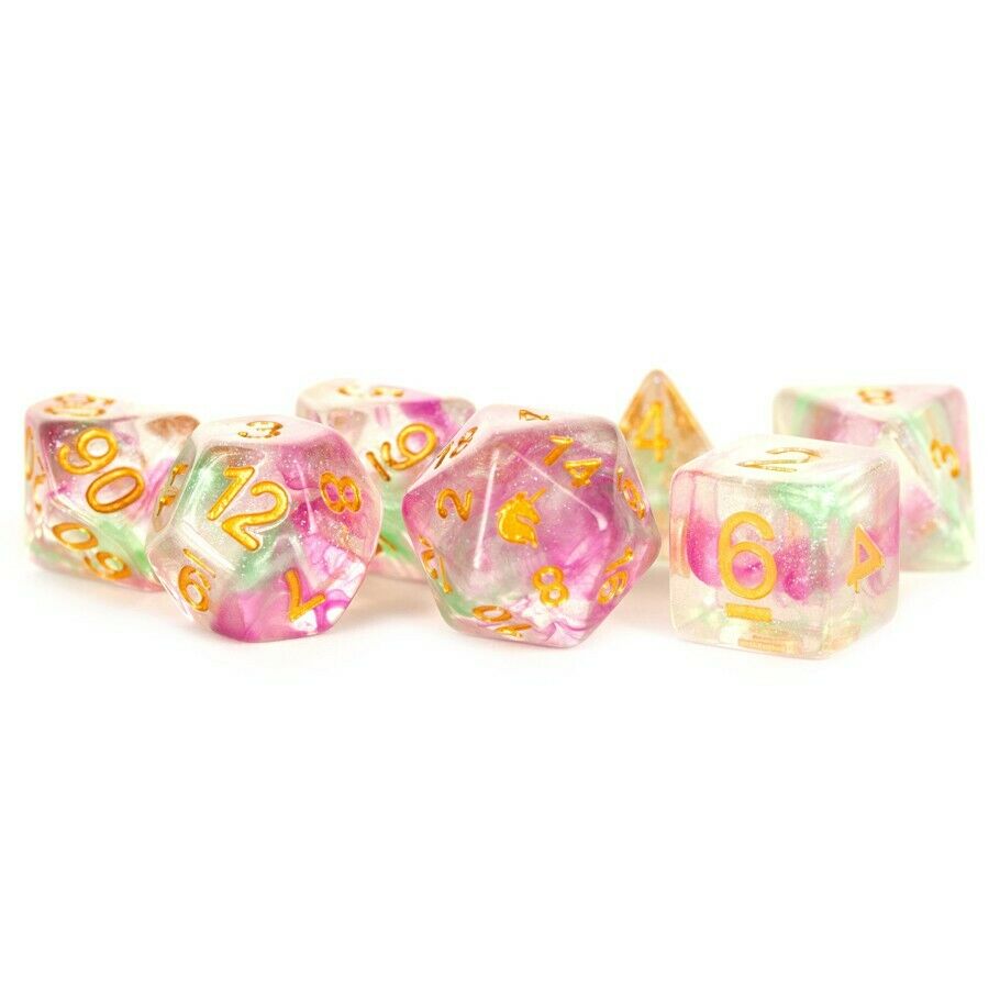 MDG Unicorn - Celestial Blossom 7 Piece Dice Set Gaming Dice All Interactive Distribution   