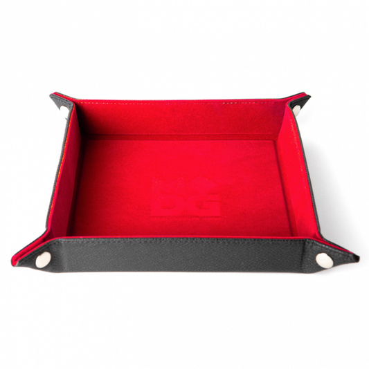 MDG Fold Up Velvet Dice Tray w/ PU Leather Backing: Red Dice Tray All Interactive Distribution   