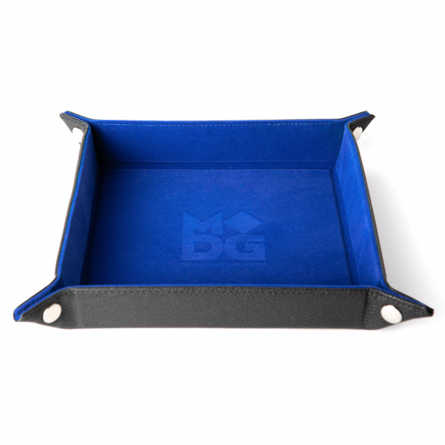 MDG Fold Up Velvet Dice Tray w/ PU Leather Backing: Blue Dice Tray All Interactive Distribution   