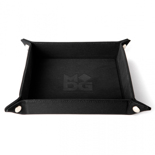 MDG Fold Up Velvet Dice Tray w/ PU Leather Backing: Black Dice Tray All Interactive Distribution   