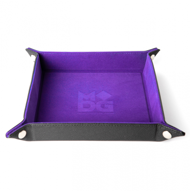 MDG Fold Up Velvet Dice Tray w/ PU Leather Backing: Purple Dice Tray All Interactive Distribution   