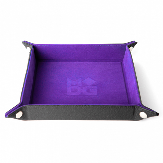 MDG Fold Up Velvet Dice Tray w/ PU Leather Backing: Purple Dice Tray All Interactive Distribution   