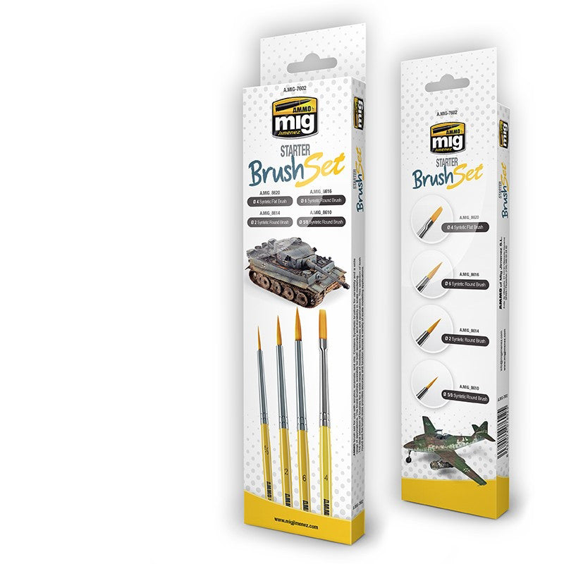 A.MIG-7602 Starter Brush Set MIG Brushes Ammo by MIG   