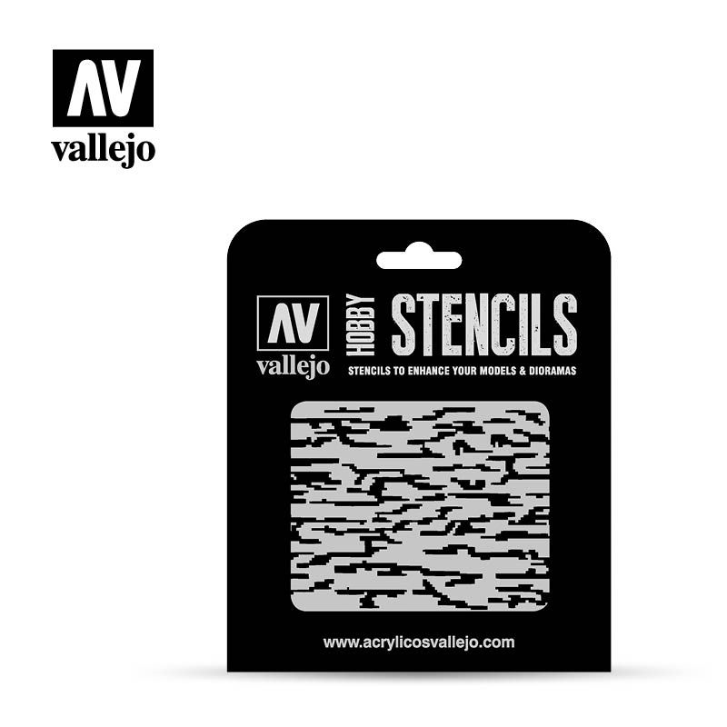 Vallejo Stencils - Camouflages - Pixelated Modern Camo Vallejo Stencils Vallejo   