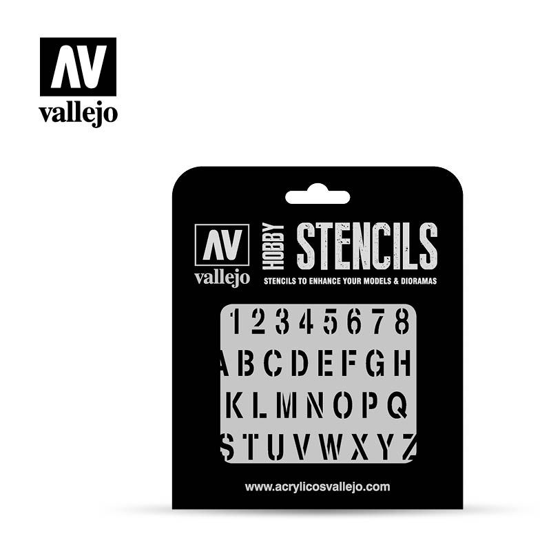 Vallejo Stencils - Lettering & Signs - Stamp Font Vallejo Stencils Vallejo   