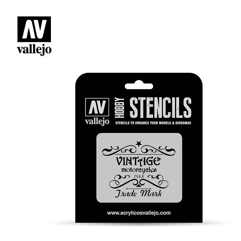 Vallejo Stencils - Lettering & Signs - Vintage Motorcycles Sign Vallejo Stencils Vallejo   