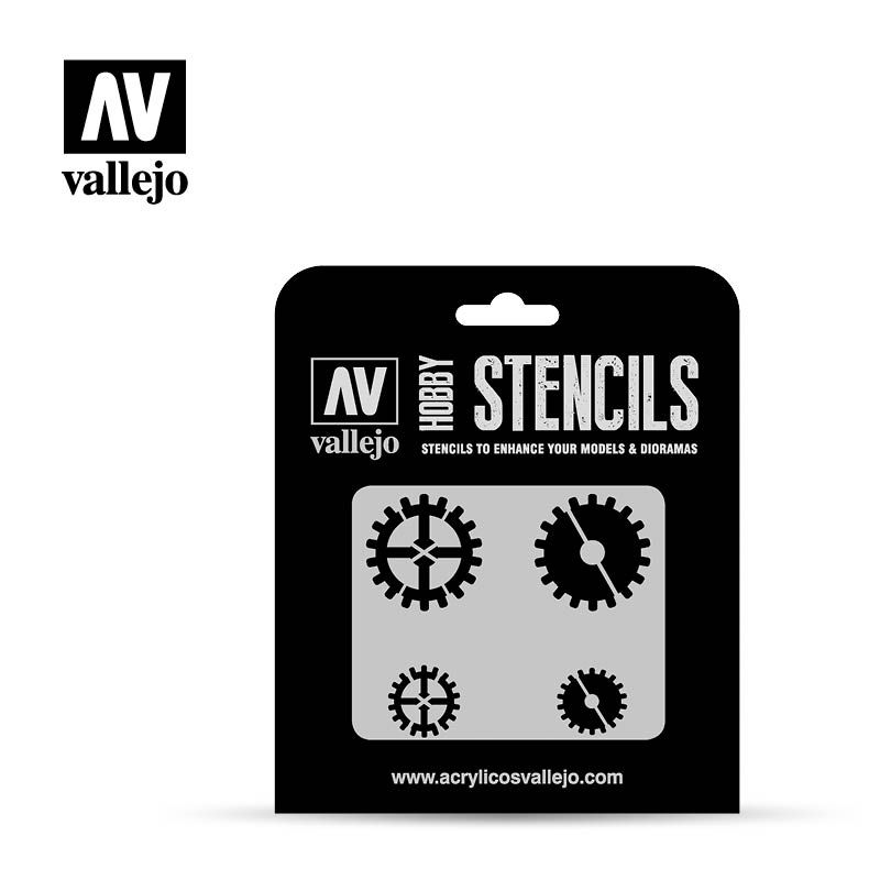 Vallejo Stencils - Sci-Fi & Fantasy - Gear Markings Vallejo Stencils Vallejo   