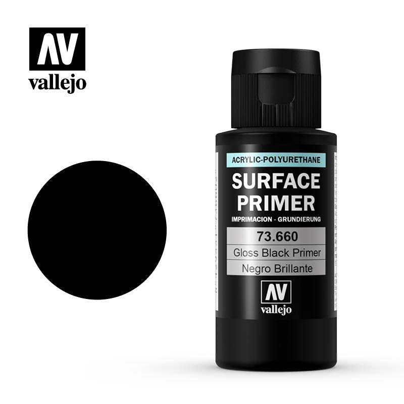 73.660 Vallejo Auxiliary Surface Primer Gloss Black (60)ml Vallejo Auxiliary Vallejo   